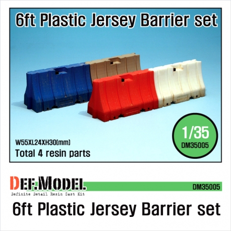 Modern 6ft Plastic Jersey Barrier set (4 PCS)