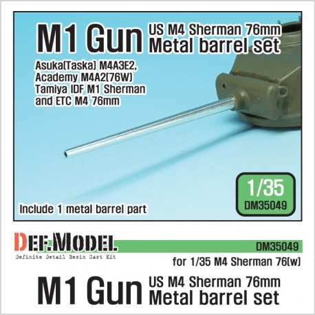 US M4 Sherman 76mm M1 Metal barrel set (for 1/35 Sherman 76(w) kit)
