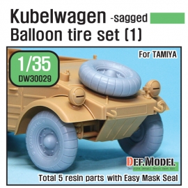 WW2 German VW Desert type Wheel set 1 (for Tamiya 1/35)