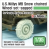 US Willys MB wheel /w Snow chain set ( for Tamiya/Dragon/Bronco 1/35)