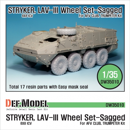 Stryker/LAV-III Mich. XML Sagged Wheel set (for AFV Club/Trumpeter 1/35)