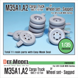 U.S M35 Cargo truck GY sagged wheel set (for AFV Club M35A1/2)