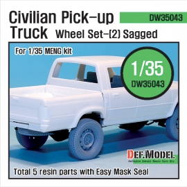 Civilian Pick up Truck Sagged wheel set 2 (for Meng 1/35)