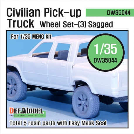 Civilian Pick up Truck Sagged wheel set 3 (for Meng 1/35)
