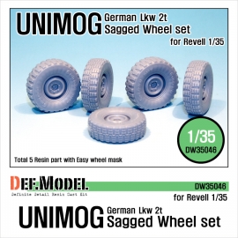 German UNIMOG Lkw 2t Sagged Wheel set (for Revell 1/35)