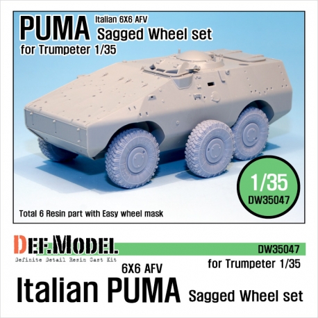 Italian PUMA 6X6 AFV Sagged Wheel set (for Trumpeter 1/35)