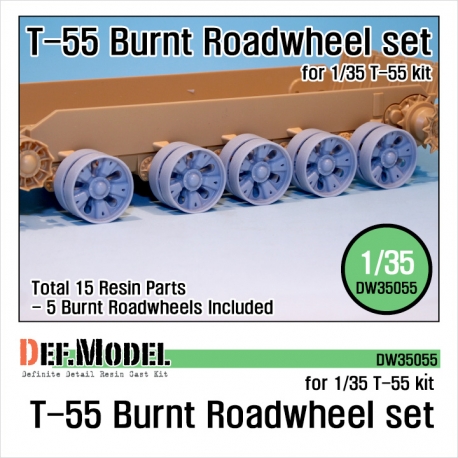T-55 Burnt roadwheel set (for T-55 kit 1/35)