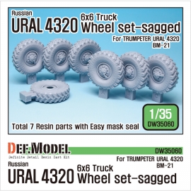 Russian URAL-4320 Truck / BM21 Sagged Wheel set (for Trumpeter 1/35)