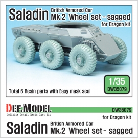 British Saladin MK.II Sagged Wheel set (for Dragon 1/35)