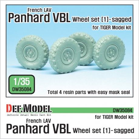 French Panhard VBL LAV Sagged Wheel set-1(for Tiger model 1/35)