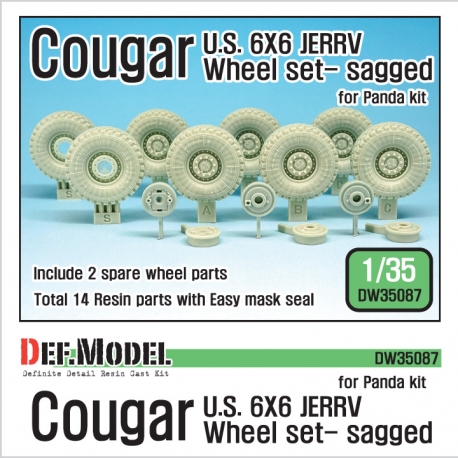 U.S. Cougar 6X6 JERRV Sagged Wheel set - 2 Spare wheel (for Panda 1/35)