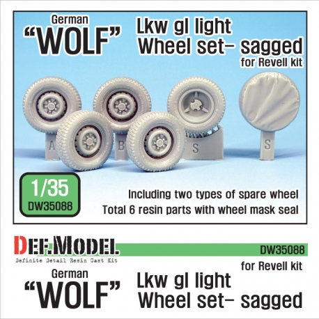 German Wolf Lkw gl light Sagged Wheel set (for Revell 1/35)