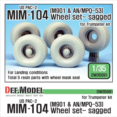 US MIM-104 M901 & AN/MPQ-53 Wheel set - Sagged (for Trumpeter 1/35)
