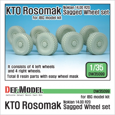 KTO ROSOMAK Nokian Sagged Wheel set ( for IBG model 1/35)