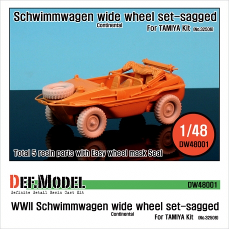 Schwimmwagen Wide Tire(continental)-Sagged (for Tamiya 1/48)
