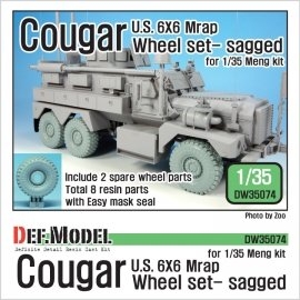 US Cougar 6X6 Mrap Sagged Wheel set - 2 Spare wheel (for Meng 1/35)