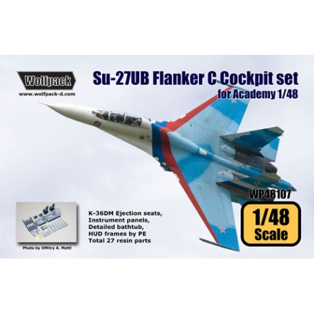 Su-27UB Flanker C Cockpit set (for Academy 1/48)