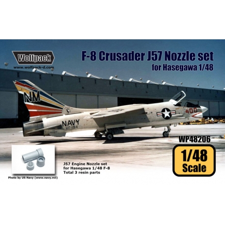 Wolfpack 1/48 scale F-8 Crusader J57 Engine Nozzle set for Hasegawa - WP48206 Wolfpack 1/48 scale F-8 Crusader J57 Engine Nozzle set for Hasegawa - WP48206