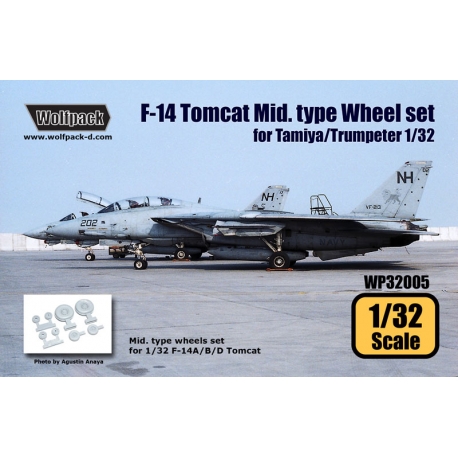 Wolfpack 1/32 scale resin F-14 Mid.Type wheel set for Tamiya - WP32005 Wolfpack 1/32 scale resin F-14 Mid.Type wheel set for Tamiya - WP32005