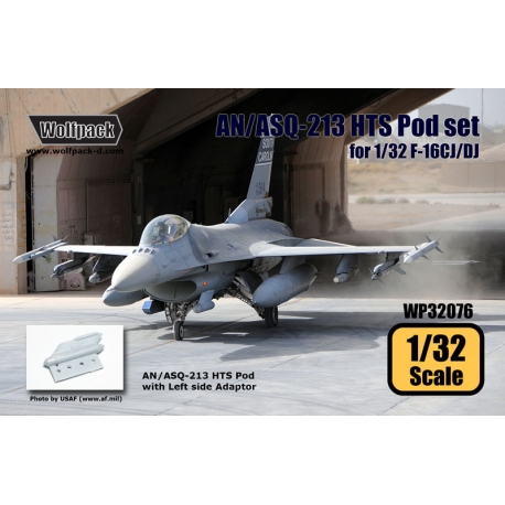 Wolfpack 1/32 AN/ASQ-213 HTS Pod set w/Left side Adaptor for F-16CJ/DJ - WP32076 Wolfpack 1/32 AN/ASQ-213 HTS Pod set w/Left side Adaptor for F-16CJ/DJ - WP32076