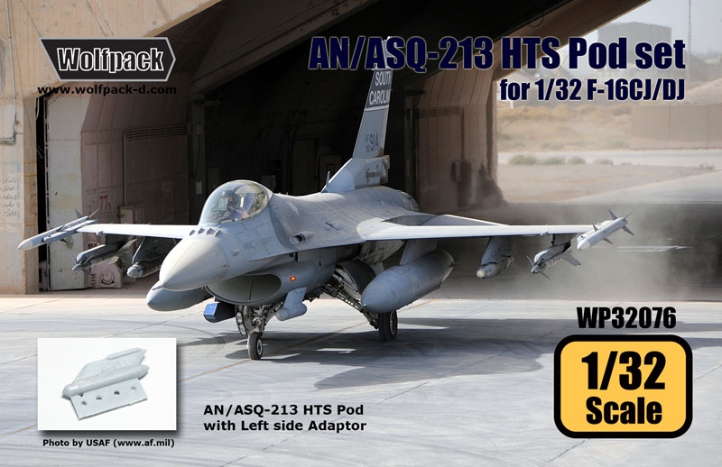 Wolfpack 1/32 AN/ASQ-213 HTS Pod set w/Left side Adaptor for F-16CJ/DJ - WP32076 Wolfpack 1/32 AN/ASQ-213 HTS Pod set w/Left side Adaptor for F-16CJ/DJ - WP32076