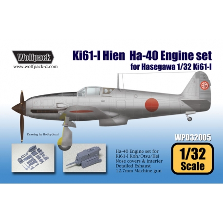 Wolfpack WPD32005 for Hasegawa 1/32 SCALE 1/32 Ki61-I Hien Ha-40 Engine set 