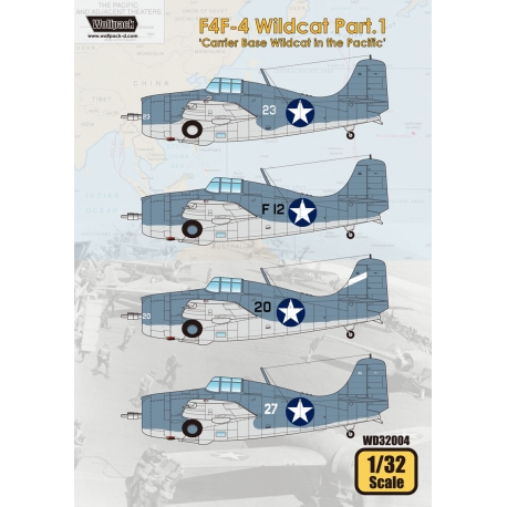Wolfpack 1/32 scale F4F-4 Wildcat decals Part I for Revell or Trumpeter WD32004