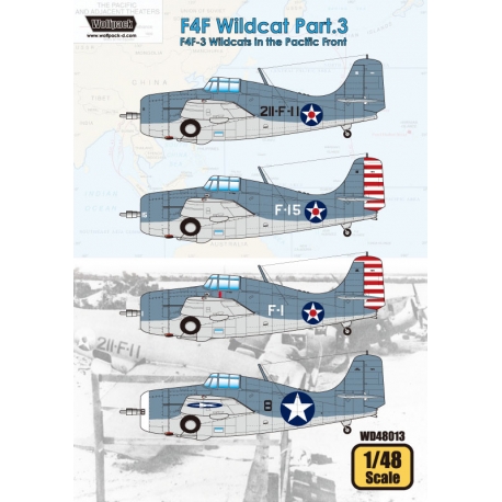 Wolfpack 1/48 Decal F4F Wildcat Part.3 - F4F-3 Wildcats in the Pacific Front Wolfpack 1/48 Decal F4F Wildcat Part.3 - F4F-3 Wildcats in the Pacific Front
