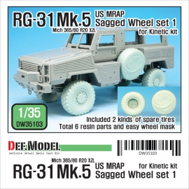 RG-31 Mk.5 Sagged Wheel set (for Kinetic 1/35)