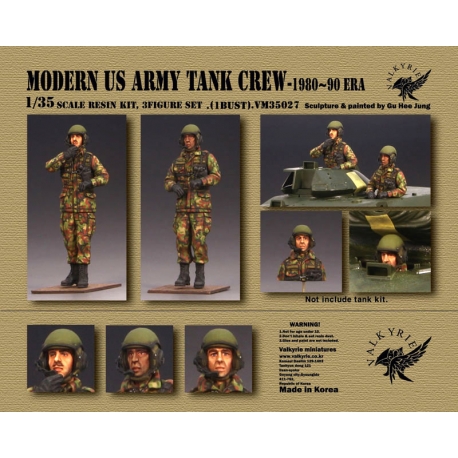 1/35 Modern US Army Tank Crew - 1980 ~ 90 Era (2 Figures and 1 Bust)