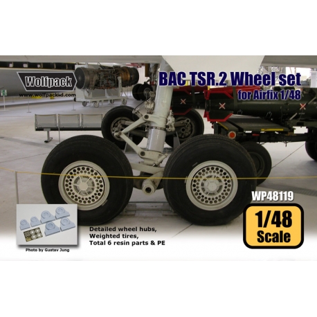 Wolfpack 1/48 scale resin BAC TSR.2 Wheel set for Airfix kit - WP48119 Wolfpack 1/48 scale resin BAC TSR.2 Wheel set for Airfix kit - WP48119