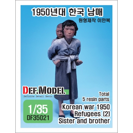 Refugees (2) Korean war 1950/51 Sister and Brother 1/35