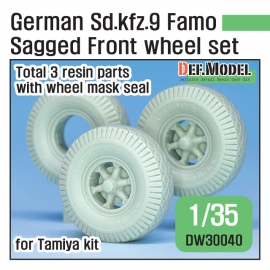 WWII German Sd.kfz.9 Famo Sagged Front Wheel set 1/35