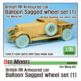 British RR Armoured car balloon Sagged Wheel set-1 1/35