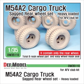 US M54A2 Cargo Truck Sagged Rear Wheel set- Heavy Loaded 1/35