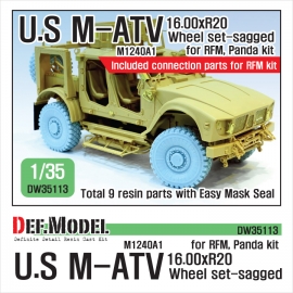 US M1240A1 M-ATV Sagged Wheel set 1/35