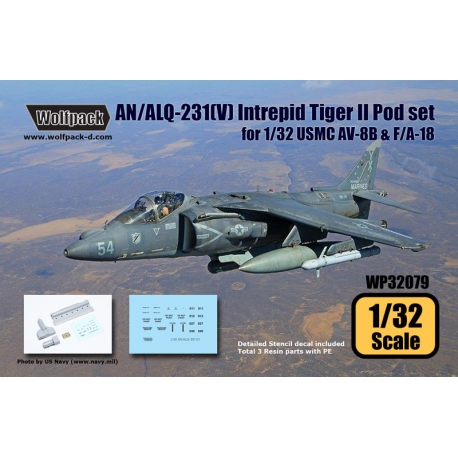 Wolfpack 1/32 resin AN/ALQ-231(V) Intrepid Tiger II Pod set - WP32079