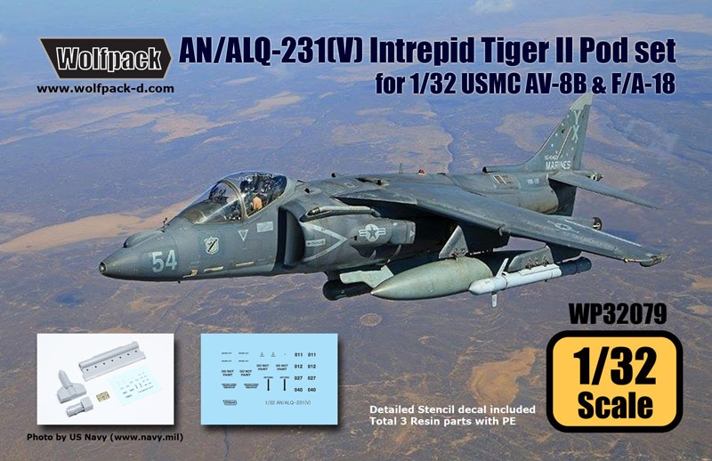 Wolfpack 1/32 resin AN/ALQ-231(V) Intrepid Tiger II Pod set - WP32079